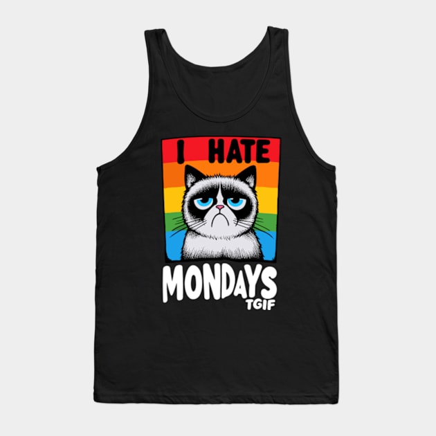 I Hate Mondays Cat Tank Top by TwistedDesigns by Stefanie